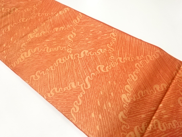 JAPANESE KIMONO / ANTIQUE FUKURO OBI / SILK / WOVEN ABSTRACT PATTERN